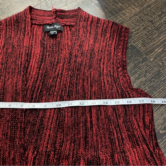 Charlie Paige | Red & black knit cardigan - Picture 7 of 8